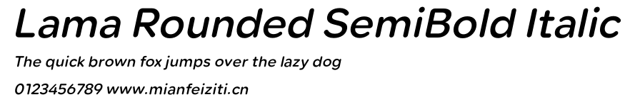 Lama Rounded SemiBold Italic.otf