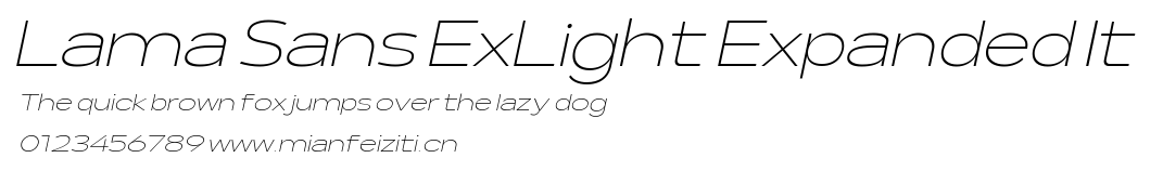 Lama Sans ExLight Expanded It