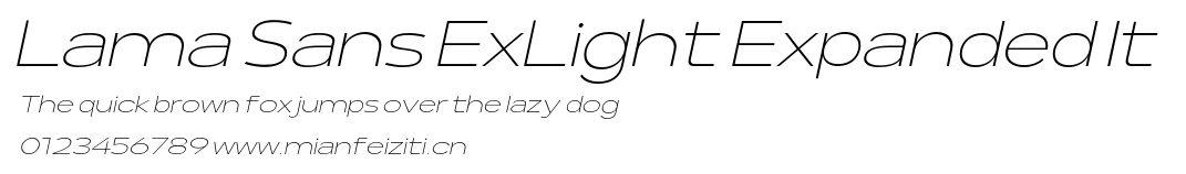 Lama Sans ExLight Expanded It