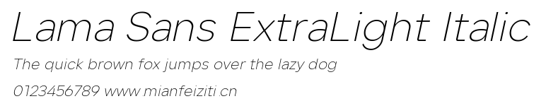 Lama Sans ExtraLight Italic