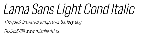 Lama Sans Light Cond Italic