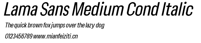 Lama Sans Medium Cond Italic