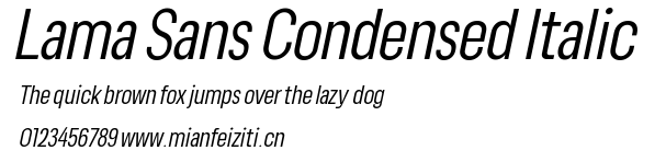 Lama Sans Condensed Italic