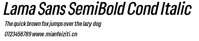 Lama Sans SemiBold Cond Italic