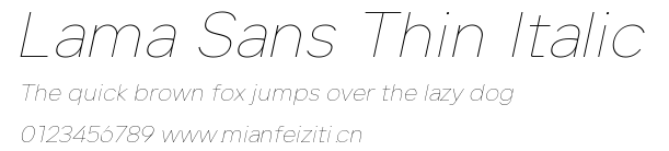 Lama Sans Thin Italic